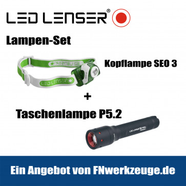 Led Lenser Lampen-Set Kopflampe Seo 3 + Taschenlampe P5.2
