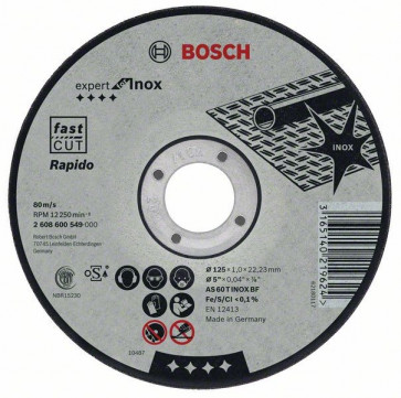 Bosch Trennscheibe für Metall 125 x 1,0 x 22,2 mm Inox